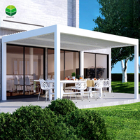 Pergola bioclimatique améliorée, système de toit solaire, perchoir étanche