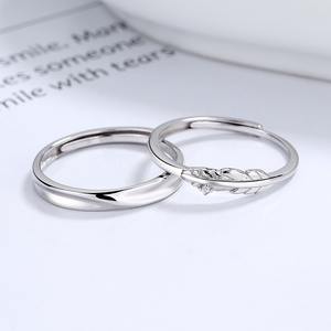100% echte 925 Sterling Silber Paare Ringe Trendy Design Feder Mobius Ring Sets für Hochzeits versprechen Schmuck Bulk - Product Image 4