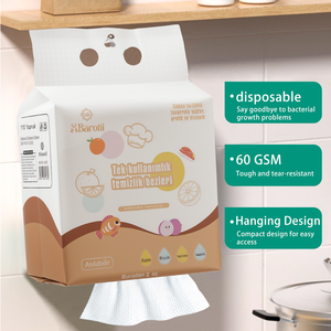 300g familia uso húmedo y seco duradero lavavajillas toalla de papel paño de limpieza trapos desechables no tejidos para cocina restaurante café - Product Image 3