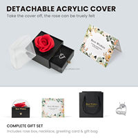 Idée cadeau pour la fête des mères et la Saint-Valentin, boîte à pendentif en forme de rose de savon colorée, fleurs et plantes préservées, boîte à bijoux