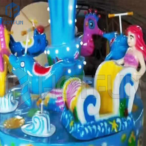 Classique, fantaisiste, accrocheur, durable, de haute qualité, adapté aux familles, coloré, carrousel à 6 places, centre commercial, extérieur, intérieur - Product Image 4