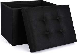 Folding <b>Foot</b> <b>Rests</b> or Storage Organizers for Bedroom Living Room Line Square Ottoman - Product Image 2