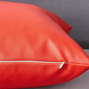 Fundas de almohada personalizadas de cuero PU, fundas de cojín minimalistas de color sólido, fundas de cojín para sofá y cama. - Product Image 3