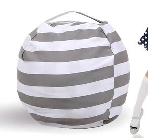 Stuffed Animal Storage Bean Bag Chair Cover for <strong>Kids</strong> <strong>Beanbag</strong> for Organizing Children Plush Toys Large Premium Cotton Canvas - Product Image 1
