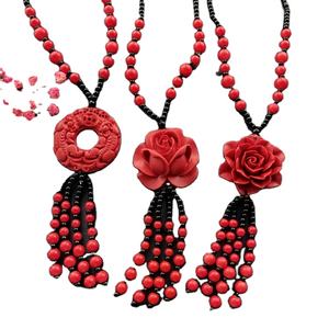 Liontin keberuntungan Guangong karang merah kalung manik-manik Buddha antik perhiasan mode liontin naga <span class=keywords><strong>Phoenix</strong></span> - Product Image 1