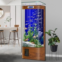 Aquarium de Luxe Intelligent 2026 pour Poissons Rouges avec Pompes à Air, Verre Écologique Vertical Ultra-Silencieux pour Salon