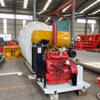 Bétonnière mobile sur remorque, cuve basculante pour ciment avec moteur diesel et pompe pour travaux de construction et routiers