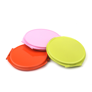 Wholesale Custom Logo 7cm Lemon Yellow Metal Pocket <b>Mirror</b> Folding Double Sided <b>Vanity</b> <b>Makeup</b> <b>Mirror</b> Bulk Promotional Gift - Product Image 1