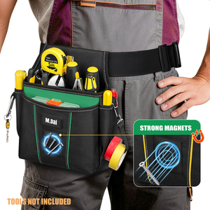 Magnetic Waterproof Tool Belt Men 10 Pockets Heavy Duty Padded Handle Tool <b>Pouch</b> Magnet Holster <b>Nails</b> Detachable Adjustable - Product Image 5