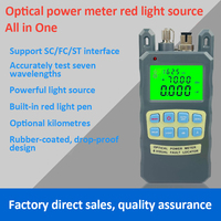 Fiber Optical Cable Tester with Optical Power Meter Red Light Source Visual Fault Locator 7 Wavelengths for SC/FC/ST Adapters