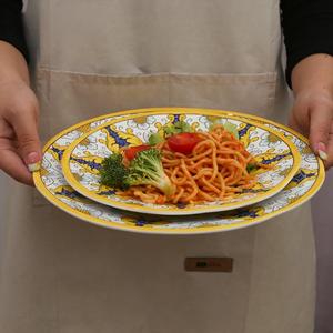 Bộ đồ ăn bằng melamine màu vàng cổ điển thân thiện với môi trường, bền, dễ vệ sinh, dùng làm đĩa trái cây & đồ ăn cưới - Product Image 4