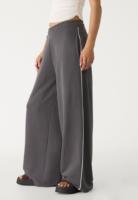 Pantalon pour femme de qualité supérieure, tissu brillant uni, taille élastique avec cordon, pantalon droit blanc respirant