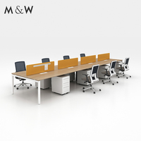 Table de bureau en gros M & W Mobilier en bois Spécifications du bureau Ensemble de tailles Table de bureau pour 8 personnes