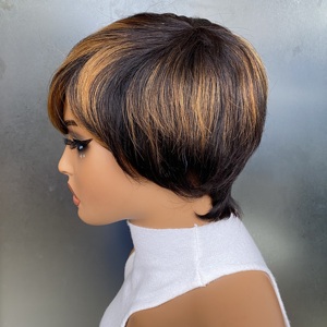 วิกผมสั้นตรงแบบพิกซี่คัท  ไม่มีหน้าม้า  ไม่ต้องใช้กาวติด  ขายส่ง - Product Image 4