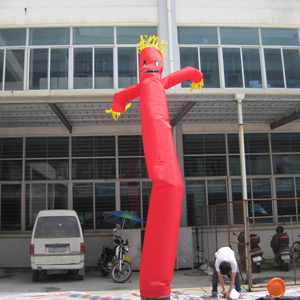 Muñeco Inflable Publicitario Rojo con Ventilador Incorporado, 3.6m de Altura, Impermeable, Alimentación por Enchufe, Fácil Instalación, Logotipo Personalizado, Impresión Digital - Product Image 1