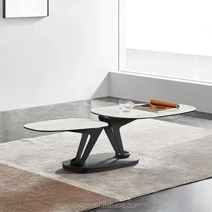 Novo estilo expansível giratório centro de mesa de café moderno sofá retrátil canto mesa