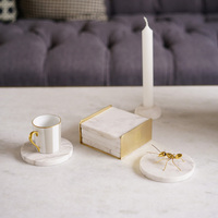 Plateau à tasses et sous-tasses à thé et à café, nouveaux Design uniques, plateau en pierre de marbre, ensemble de tasses avec support en métal, dessous de plat en Agate de luxe