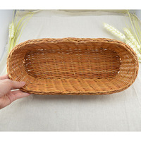Vente en gros de corbeille à pain en rotin PP en forme de feuille de qualité supérieure plateau de présentation de boulangerie buffet de cuisine pour affichage paniers de rangement