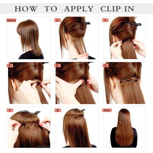 Extensions de <span class=keywords><strong>cheveux</strong></span> à clipser en <span class=keywords><strong>cheveux</strong></span> humains Remy pour femmes, extensions à clipser en <span class=keywords><strong>cheveux</strong></span> humains véritables, lisses # 1 couleur - Product Image 6