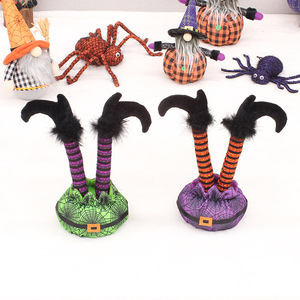 Decoraciones de piernas de elfo invertidas para Halloween, suministros de fiesta reutilizables verdes y morados para accesorios de escena de Halloween - Product Image 2