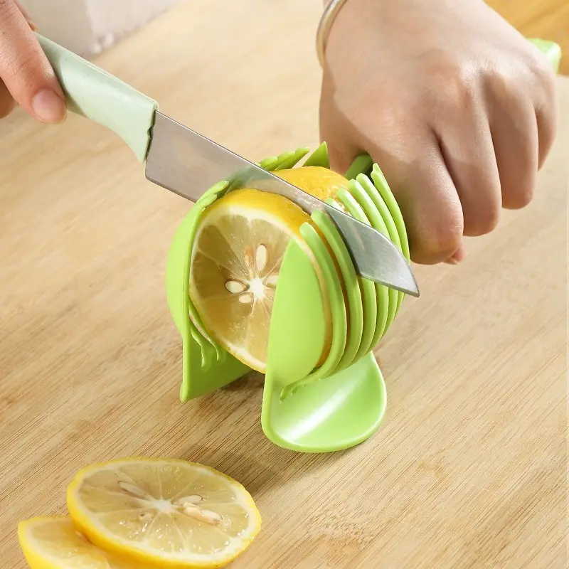 Alat pengiris Lemon tomat multifungsi, alat pengiris lemon rumah tangga dengan pegangan