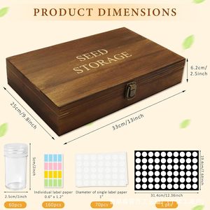Wood <b>Seed</b> <b>Storage</b> Box Rectangular Solid Wood Multi Compartment Organizer For Plant Cultivation Desktop <b>Storage</b> - Product Image 3