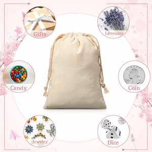 Bolsa de Compras de Algodón Muselina Reciclable con Logotipo Personalizado, Bolsa de Regalo con Cordón, Bolso de Mano de Lujo, Tamaños Personalizables - Product Image 5