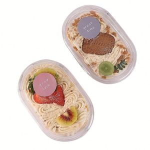 กล่องเค้กใสขนาด 500/600 มล. สำหรับขายส่ง กล่องพลาสติกใส PET สำหรับใส่อาหาร เช่น พุดดิ้ง เยลลี่ มูส ของหวาน ผลไม้ เค้ก - Product Image 4