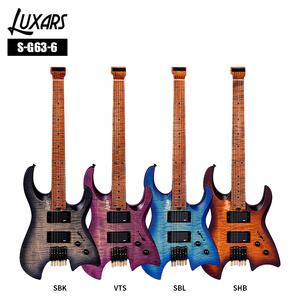 Nueva <span class=keywords><strong>Guitarra</strong></span> Eléctrica sin Cabeza con Cuerpo de Caoba Swamp Ash, Diapasón HPL, Puente Ajustable y Pastillas H-H Alnico V - Product Image 1