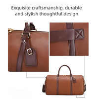 Sac de voyage de luxe imperméable en cuir PU de grande taille avec logo personnalisé, sac de week-end, sac de voyage pour homme