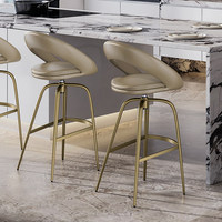 Tabouret de bar haut, tabouret haut pour usage domestique, modèle de designer de luxe léger, chaise de table îlot, chaise pivotante, chaise de bar 7371