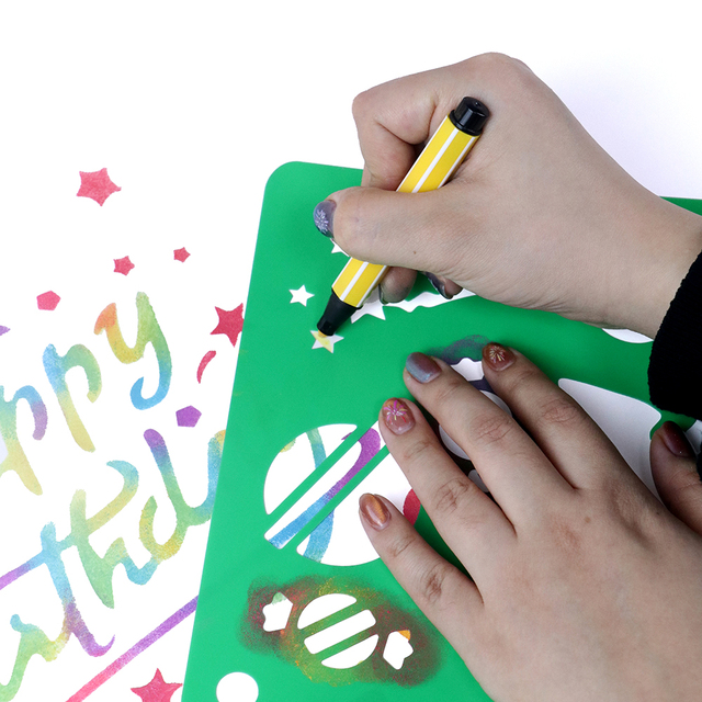 GP Customized Designs Reusable Plastic Template Letter and Number Painting Stencils Alphabet Drawing Stencil