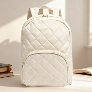 Sac à dos matelassé léger effet diamant avec bretelles rembourrées pour femmes, étudiantes, retour à l'école, voyage, sac de jour avec plusieurs poches - Product Image 5