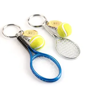 Vente en gros de petites balles de tennis créatives porte-clés de sac mini balle de tennis sport 3D pendentif cadeau promotionnel