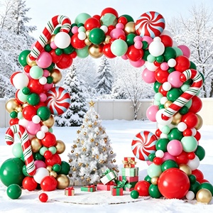 Bestselling Red Green Pink Latex <b>Balloons</b> <b>Arch</b> Set Decorations Candy Cane Indoor Xmas Party Backdrop Ornaments - Product Image 2