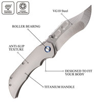 2025 modèle VG10 couteau pliant extérieur en tôle d'acier avec poignée en alliage de titane, pêche, survie, poche de camping, couteau à fruits EDC