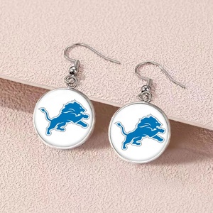 Aretes Deportivos Antirrobo de 18mm con Logotipo Personalizado, Venta al Por Mayor con MOQ Bajo, 32 Logotipos de Equipos de Fútbol Americano NFL, Aretes KC Bills - Product Image 2