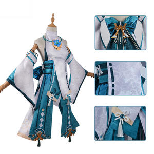 <span class=keywords><strong>Yae</strong></span> Miko Xiao Cosplay Costume Turquoise Robe Halloween Costumes pour Femmes XS-3XL Nouvelle Perruque Robe Tenue De Fête <span class=keywords><strong>Genshin</strong></span> Impact - Product Image 4