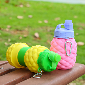 700ml Pineapple Silicone Foldable Portable <b>Cups</b> BPA Free Water Bottles Easy Carry Food Grade Drink Bottles for Travel - Product Image 3