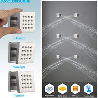 Système de douche thermostatique moderne en laiton de 20 pouces avec LED, triple poignée, pommeau de douche mural massant intégral