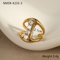 Bagues en acier inoxydable plaqué or 18 carats de luxe, étanches, multi-rangs, empilables, triple couche, vente en gros directe usine