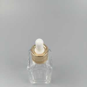 Proveedor ODM OEM 20ml 30ml Botella de vidrio cosmética cuadrada transparente con gotero de aluminio <span class=keywords><strong>Goolden</strong></span> - Product Image 3