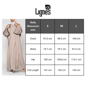 Mujeres musulmanas Abaya 2 piezas Set Premium Satin Open Abaya con vestido interior Listo Stock Maxi Islámico Musulmán Dubai Eid Abaya al por mayor - Product Image 3