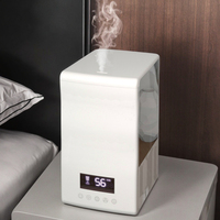 Humidificateur intelligent à ultrasons 4L avec grand réservoir d'eau, brume froide, LED, humidistat et désinfection pour la maison et les pièces.