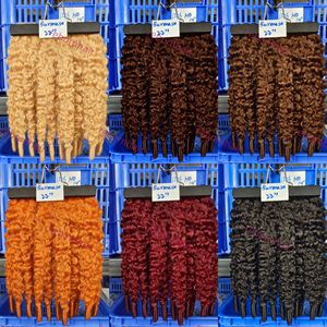 ספק צרורות תוספות שיער וייטנאמי בורמזי מתולתל צבעוני בהתאמה אישית, ג'ינג'י שחור חום בלונד אדום, צרורות תוספות שיער אנושי - Product Image 3