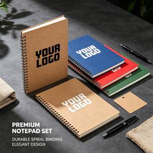 Gift Promotion <b>A5</b> Company Business Notebook Kraft Paper Hardcover <b>Notepads</b> With Custom Logo Printing - Product Image 1