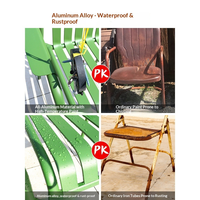 Ensemble table et chaises de jardin/plage en fer léger, durable, imperméable, design moderne, empilable, bancs de patio portables, sièges portables