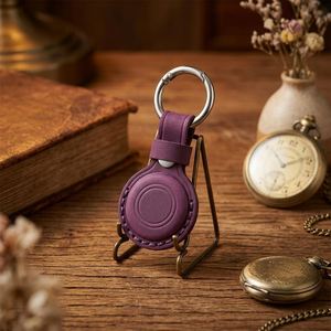 เคสหนังแท้สำหรับติดตามตำแหน่ง ใช้ได้กับอุปกรณ์ป้องกันการสูญหาย  ทำจากหนังวัว พร้อมพวงกุญแจป้องกันสัตว์เลี้ยงหาย - Product Image 4