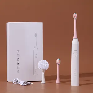 escova de dentes elétrica exigível Suppliers-Escova facial amazon doméstica 2 em 1, escova sônica para viagem para adultos