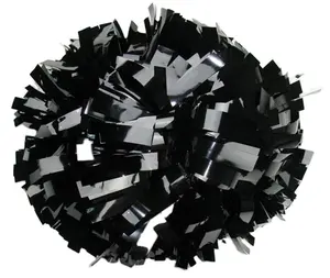 Black Metallic Pom Poms For Cheerleaders With Factory Price And Good Quality